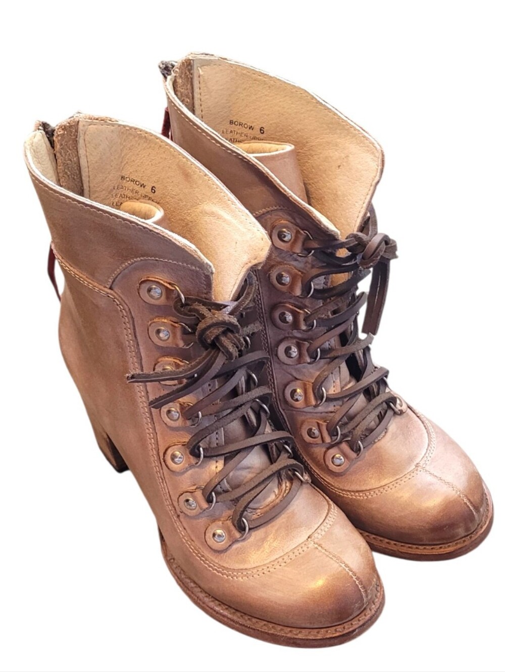 Freebird By Steven Borow Women’s Brown Leather Lace-Up Ankle Boots Size 6